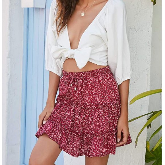 2/$30| High Waist Ruffle Swing Mini Skirt - Picture 3 of 8